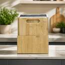 Bamboo Chopping Board with Knife Block - Compact Kitchen Storage