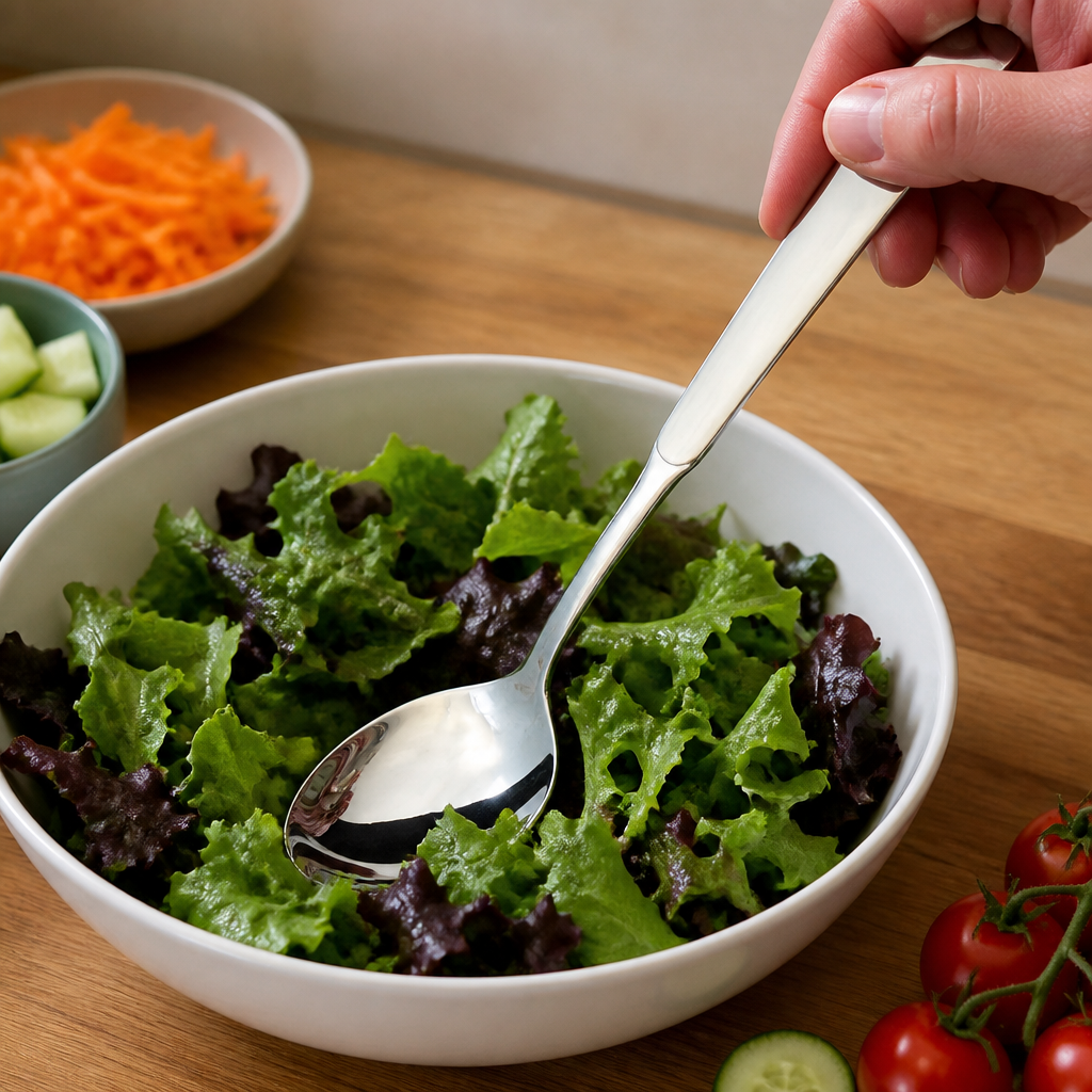 9 Inch stainless steel commercial salad serving spoon