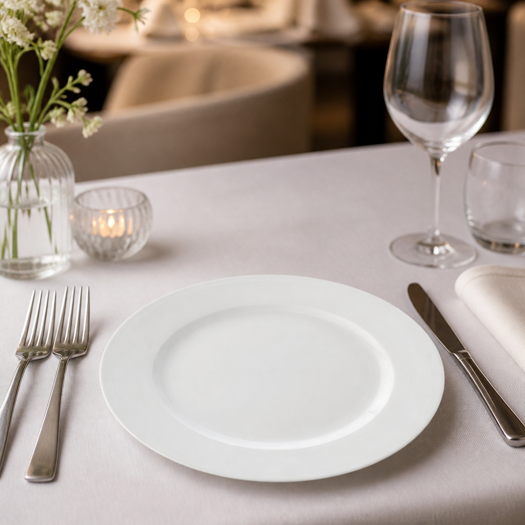 Commercial porcelain winged plates 280mm 6 pack
