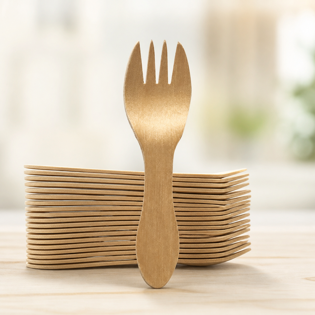 Disposable Wooden Mini Forks 102mm for catering events