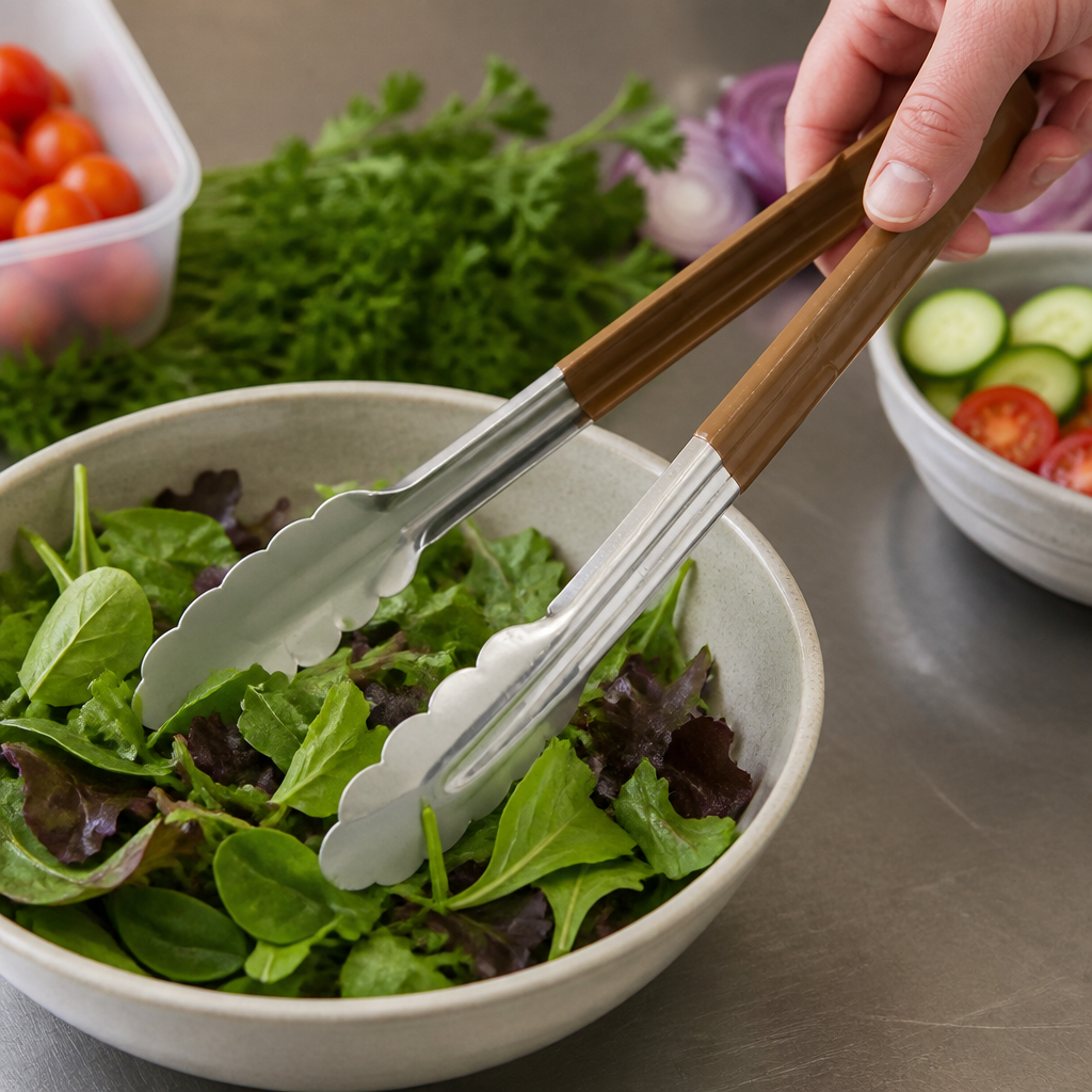 300mm Commercial Colour Coded Serving Tongs with Vinyl Handles