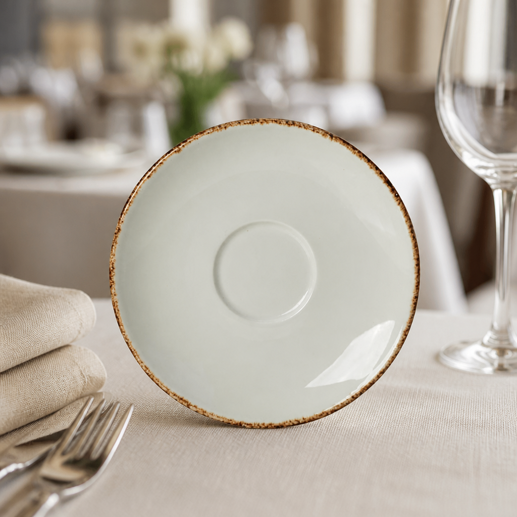 Commercial Brown Dapple Saucers 125mm - 36 Pack