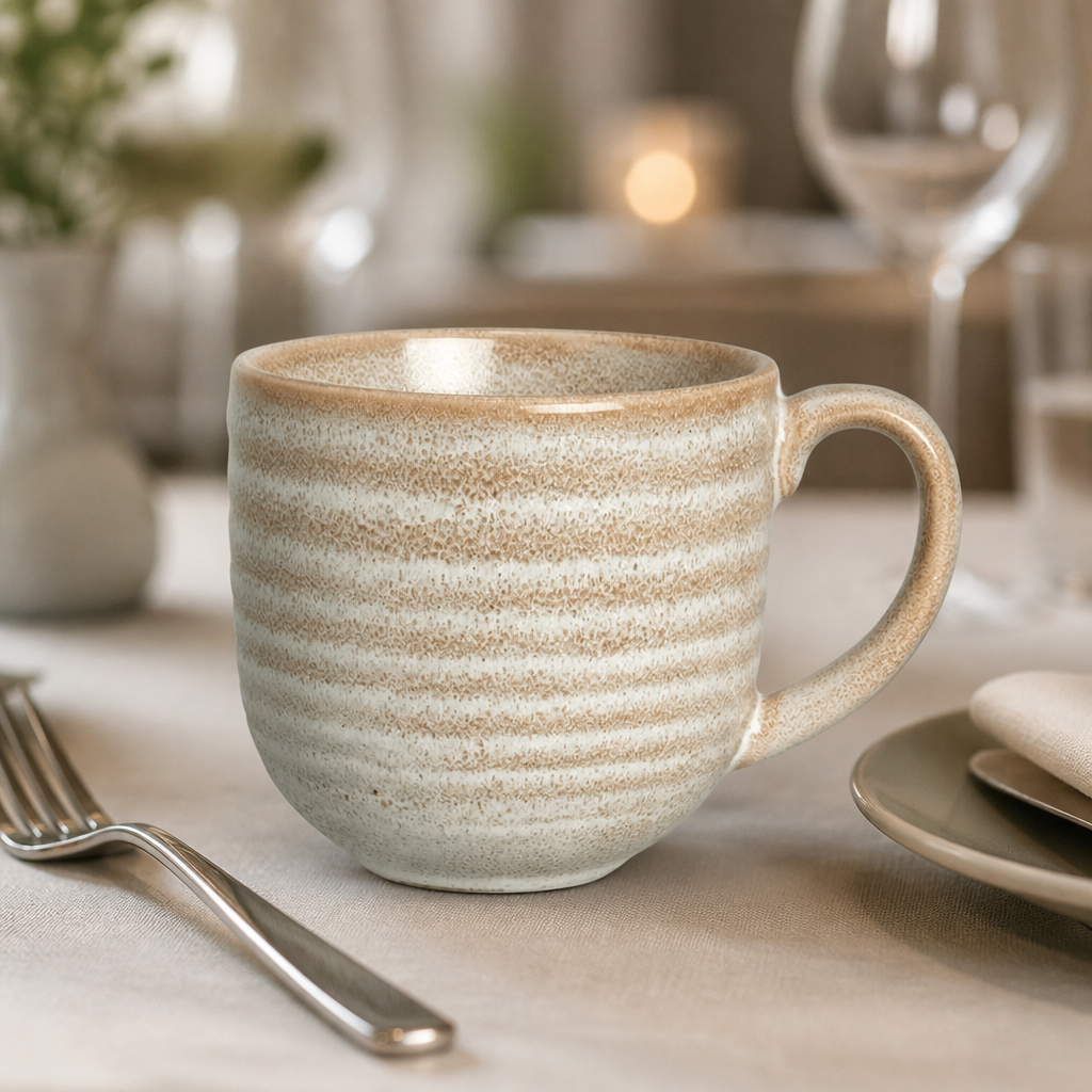 340ml Commercial Vitrified Stoneware Mugs - 12 Pack