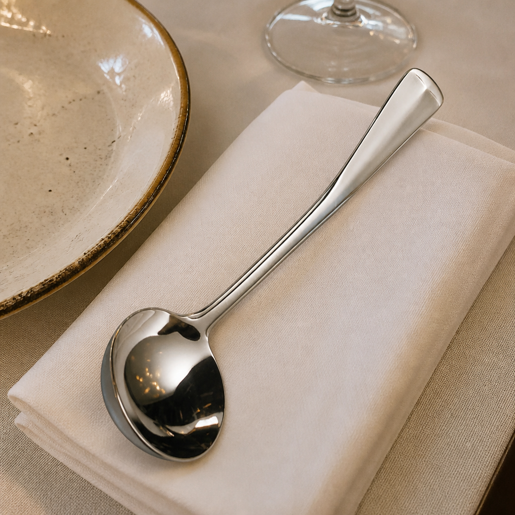 12 pack of high-quality stainless steel commercial soup spoons