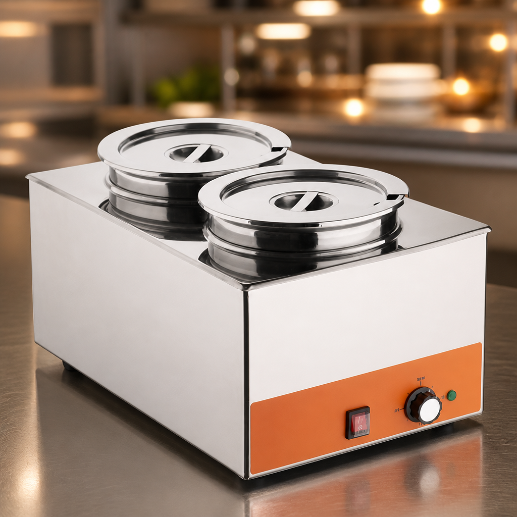 21 Ltr Commercial Electric Bain Marie with pots in stainless steel