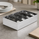 Commercial Stainless Steel Cutlery Holder with Four Compartments