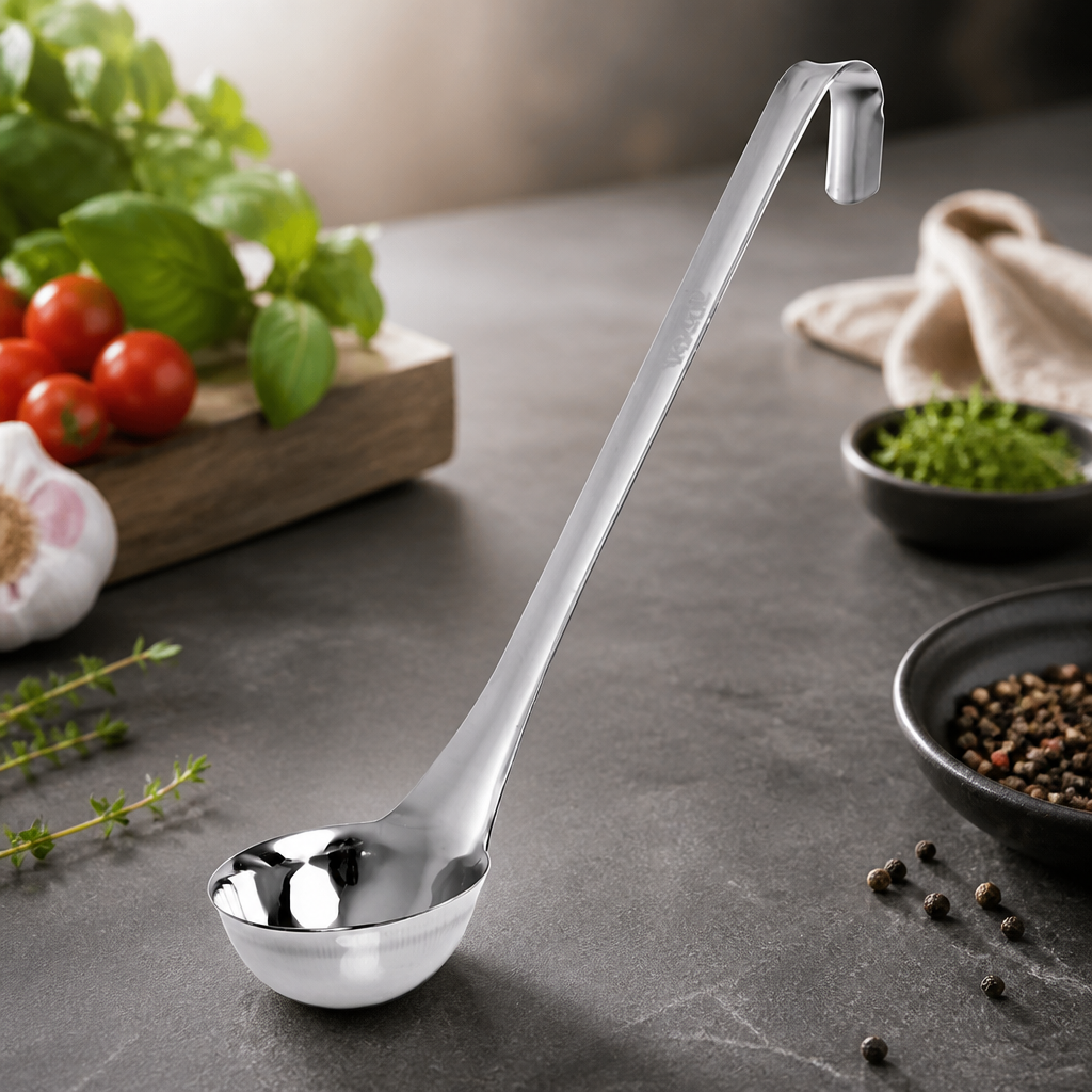 Commercial Stainless Steel Ladle 65ml with Hooked Handle