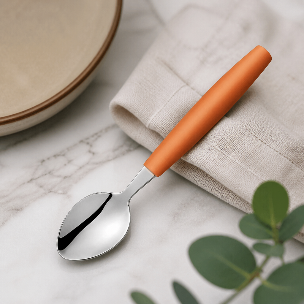 Commercial Medium Teaspoons Orange Handles 12 Pack 165mm