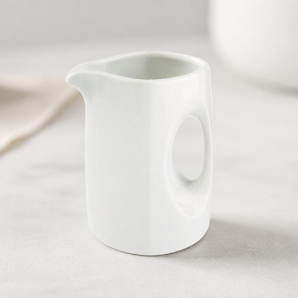 Commercial 85ml Porcelain Jugs for Event Dining - 4 Pack
