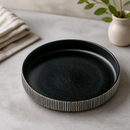 Commercial Deep Plates 240mm Black & White 6 Pack Stoneware