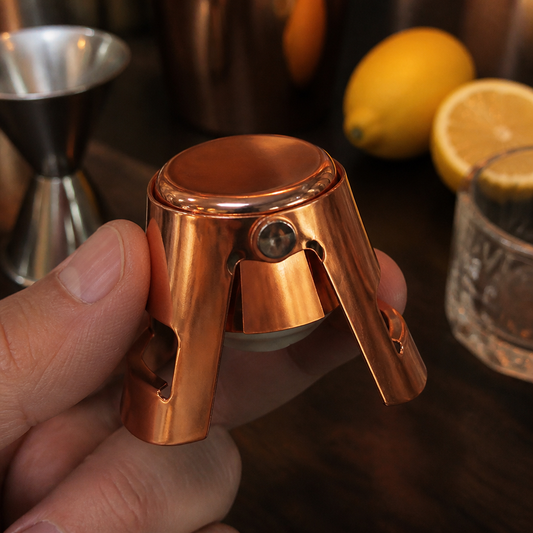 Copper-Plated Champagne Stopper for Commercial Wine Storage