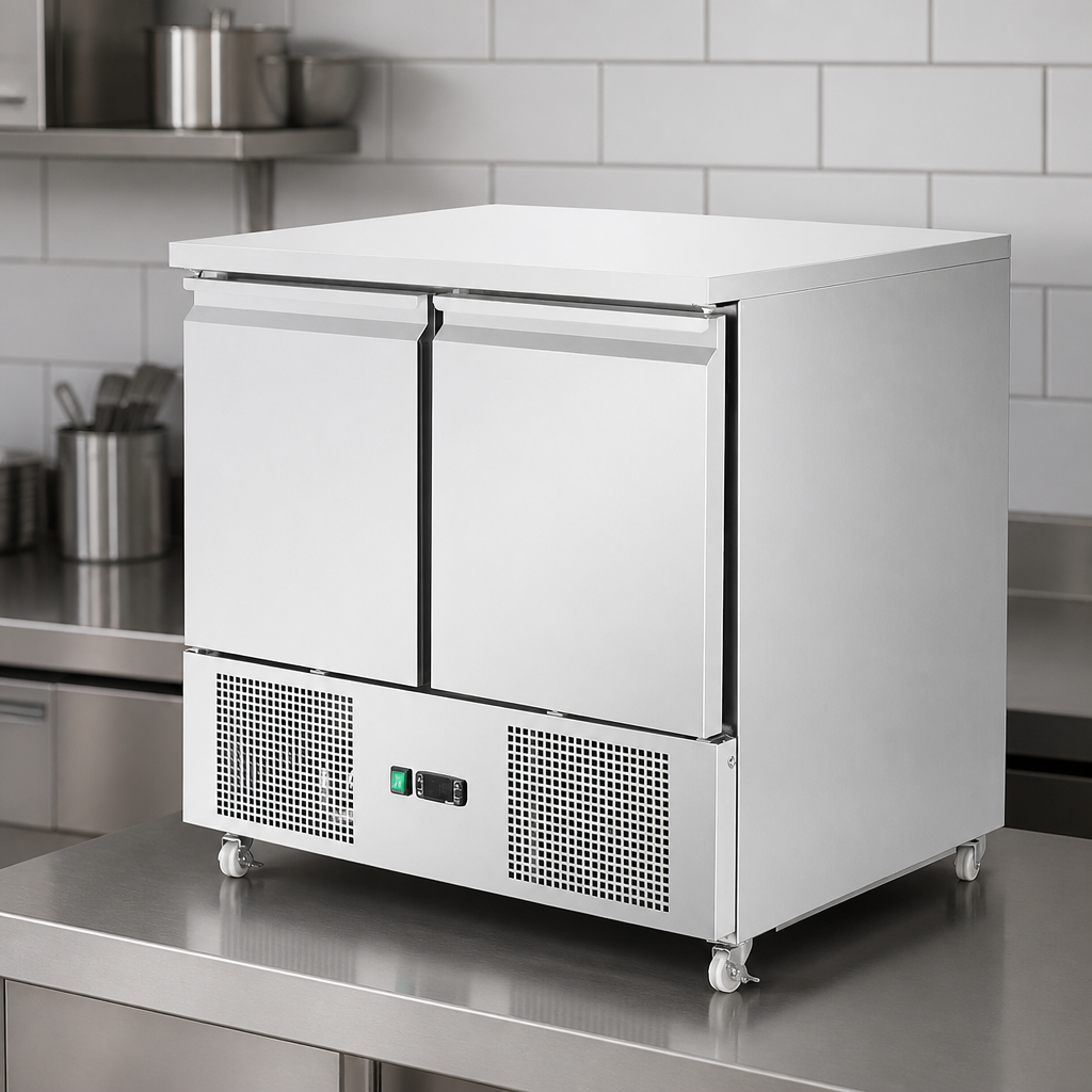 Commercial 257L Counter Fridge with Stainless Steel Worktop
