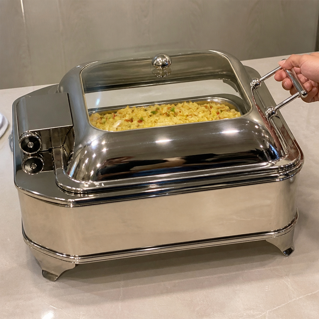 6 Litre Square Electric Chafer for food presentation