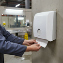 Premium Folded Hand Towel Dispenser for C Fold Towels - Hygienic and Cost-Effective Solution in White