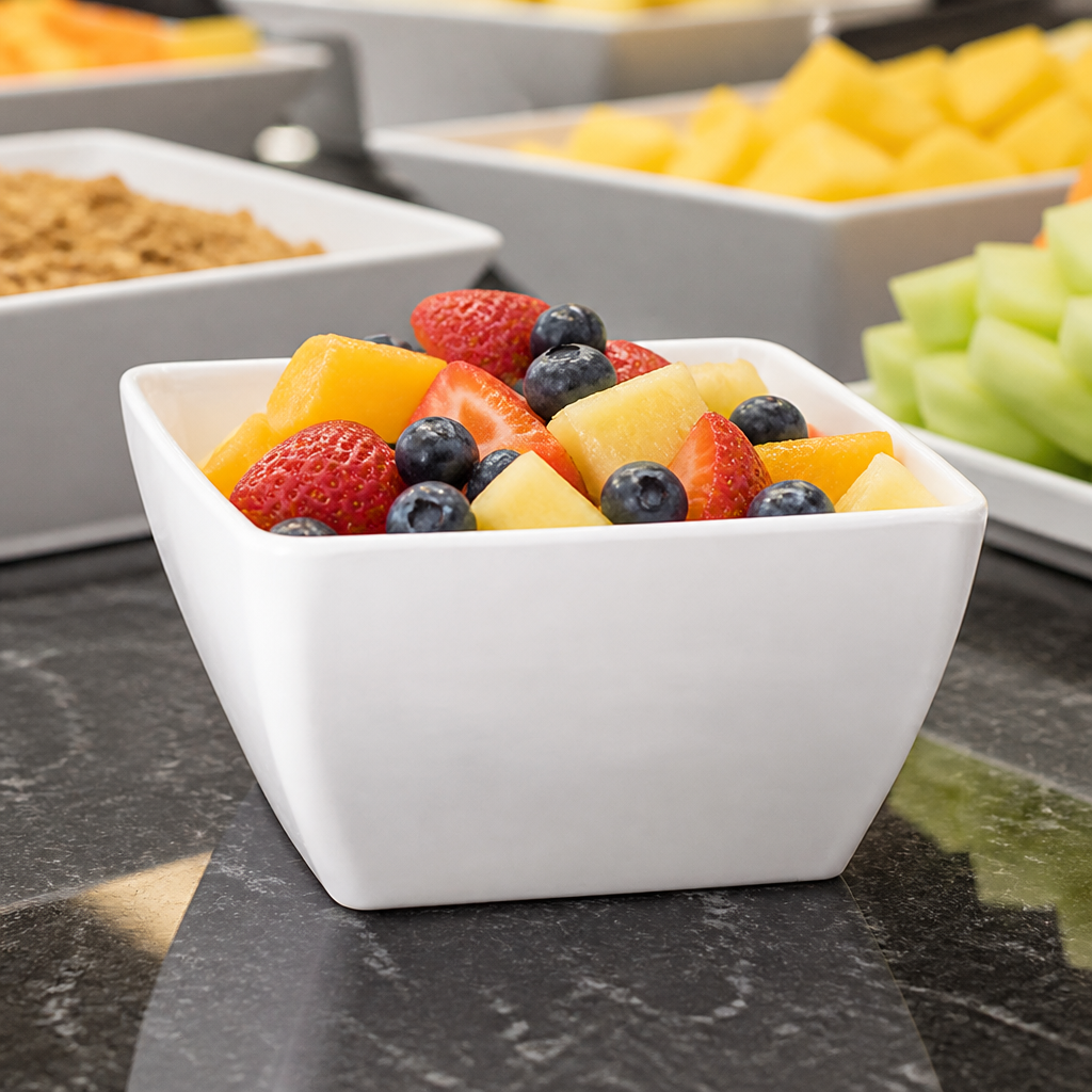 400ml Commercial Melamine Square Bowl for Display