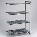 Commercial 4-Tier Add-On Shelving Unit with Vented Shelves