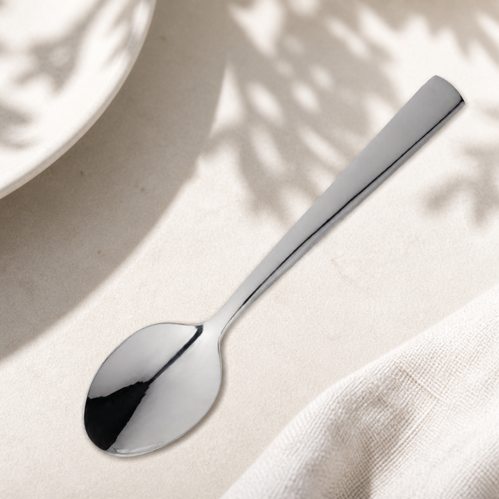 Moderno style stainless steel teaspoons set of 12 for catering