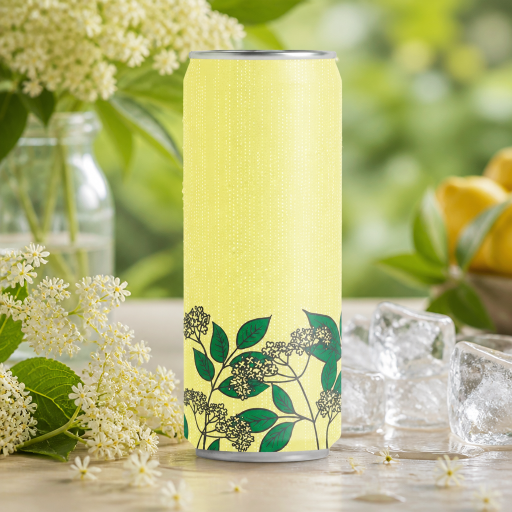 Cornish Sparkling Elderflower Soft Drinks 250ml Cans 24 Pack
