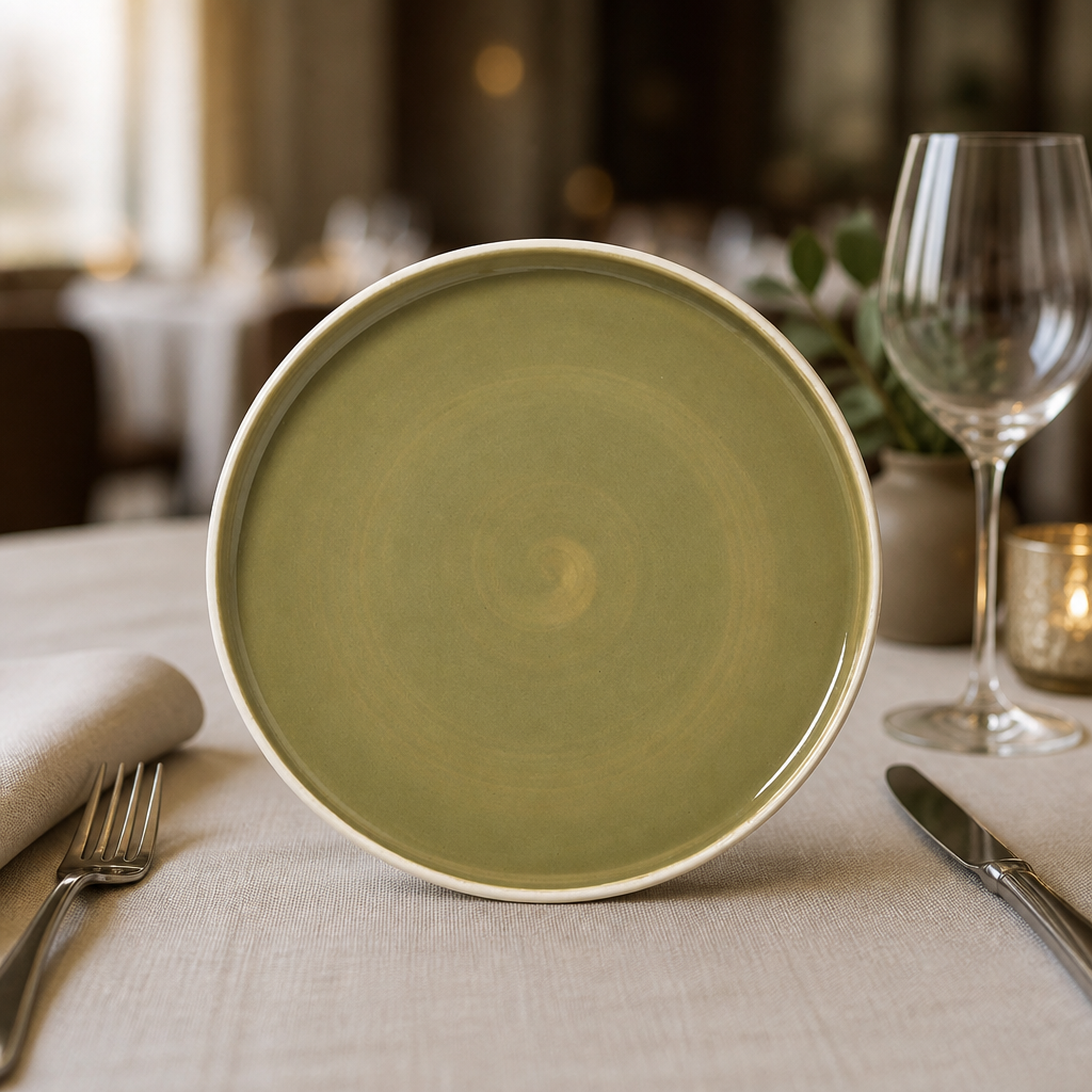 Commercial Stack Plates Olive 255mm - 12 Pack for catering