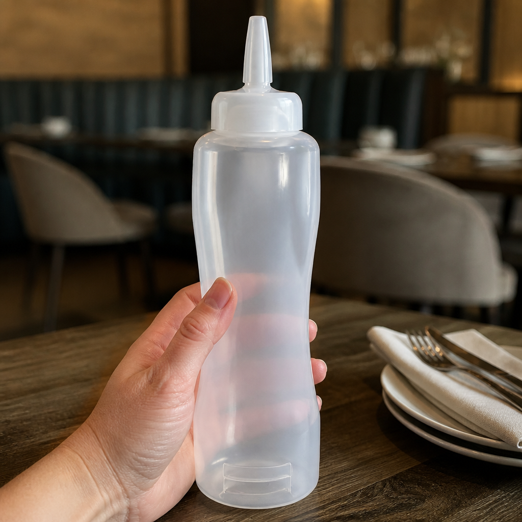 1Ltr Clear Squeeze Sauce Bottle for commercial use
