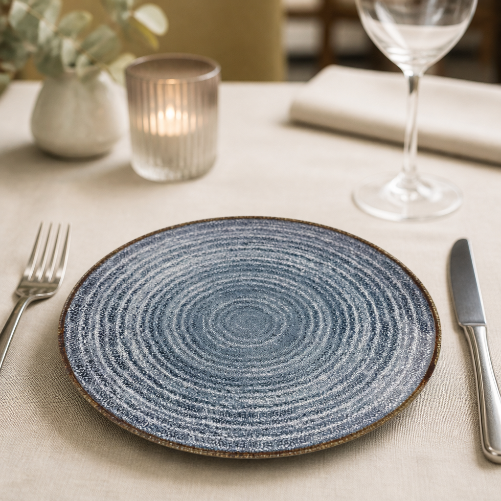 Commercial Coupe Plates 217mm Slate Blue - 12 Pack