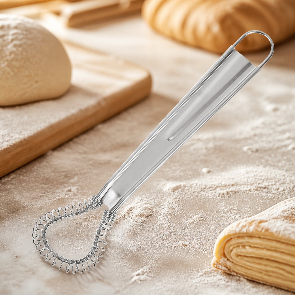 Commercial 9 inch whisk with insulated handle for food preparation