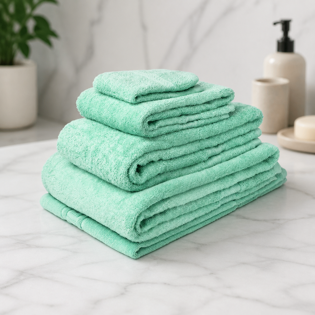Non-Slip Mint Bath Mat 100% Cotton 700gsm Stylish Design
