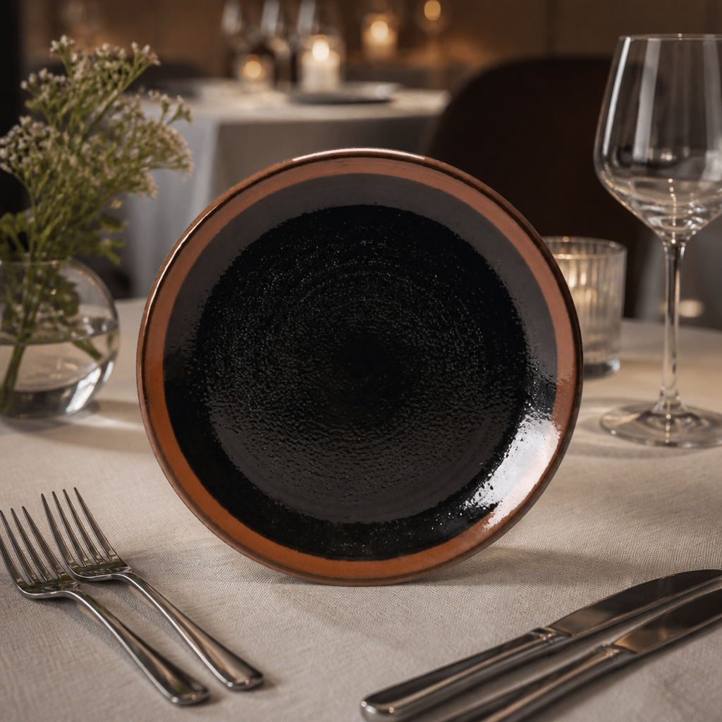 Commercial Coupe Plates 252mm in Iron Red Glaze, 24 Pack