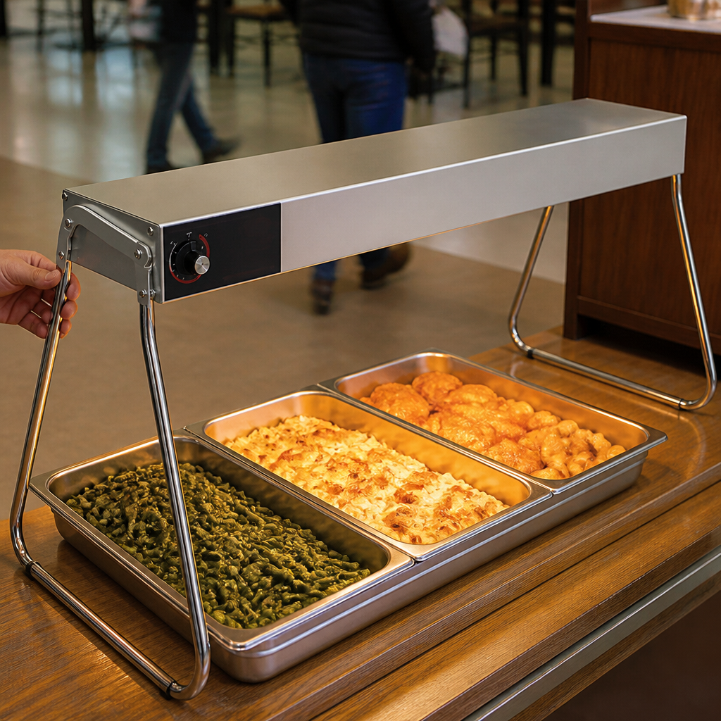 Electric Food Warmer with C-Leg Stand 1372mm Display Area