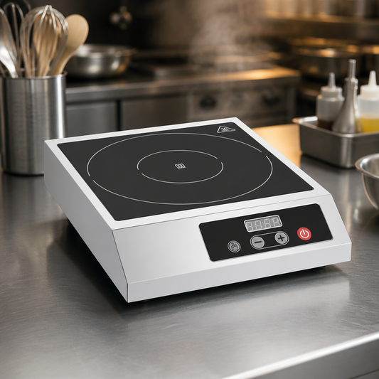Commercial Single Zone Induction Hob 388mm Stainless Steel