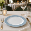 Commercial Footed Plates Ocean Blue 232mm Super Vitrified Porcelain
