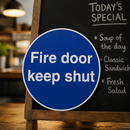 Self Adhesive Fire Door Safety Sign for Workplace Compliance
