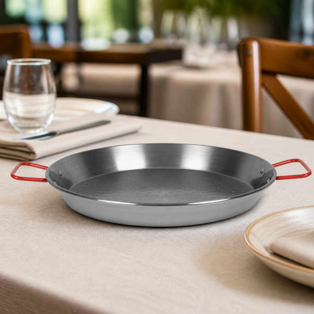 Commercial Carbon Steel Paella Pan 36cm for Heavy Duty Use