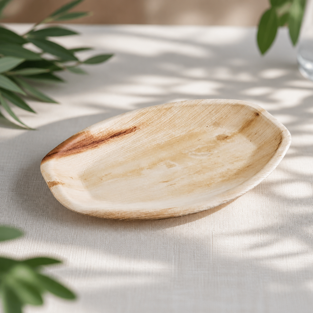 Compostable Palm Leaf Oval Plates 360mm 100 Pack Disposable