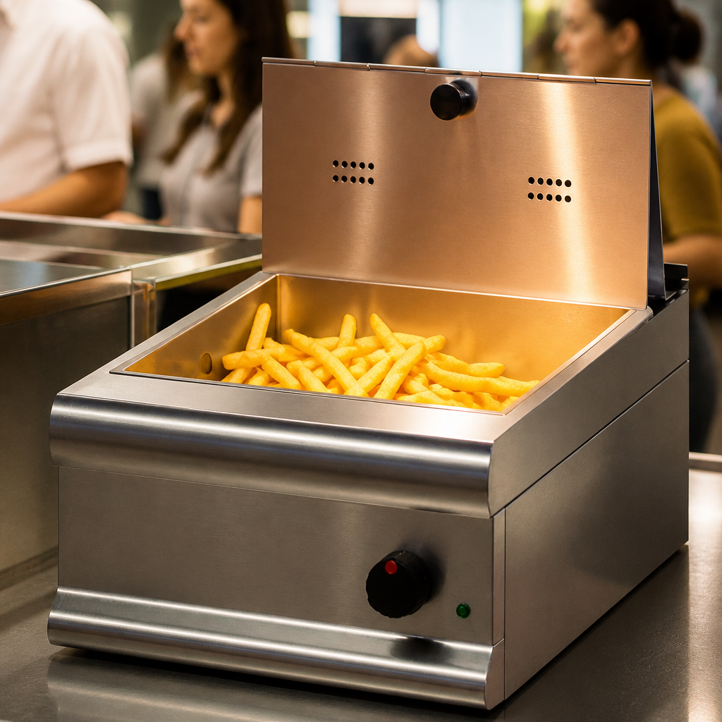 Commercial Chip Scuttle with Folding Lid 0.5kW 600mm Width