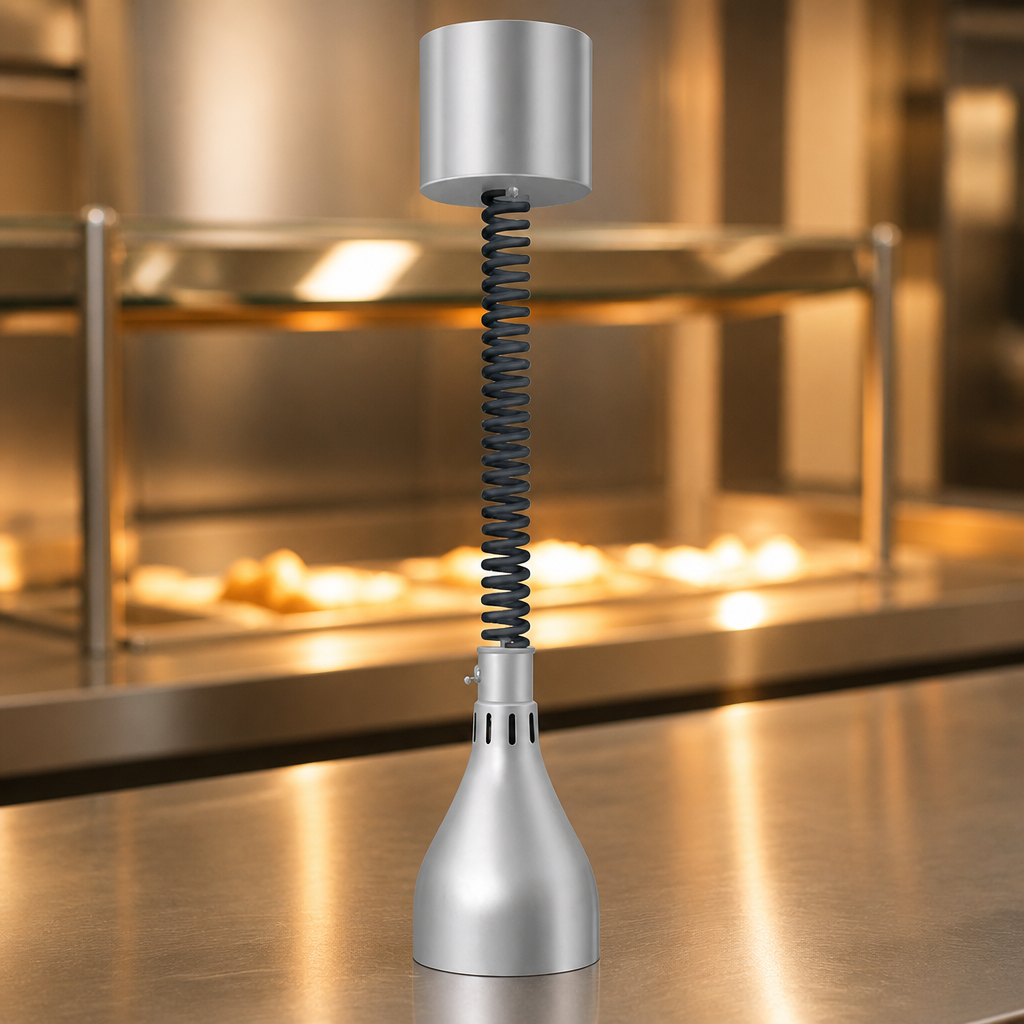 Commercial Heat Lamp Gloss Grey Small Dome 216mm Height
