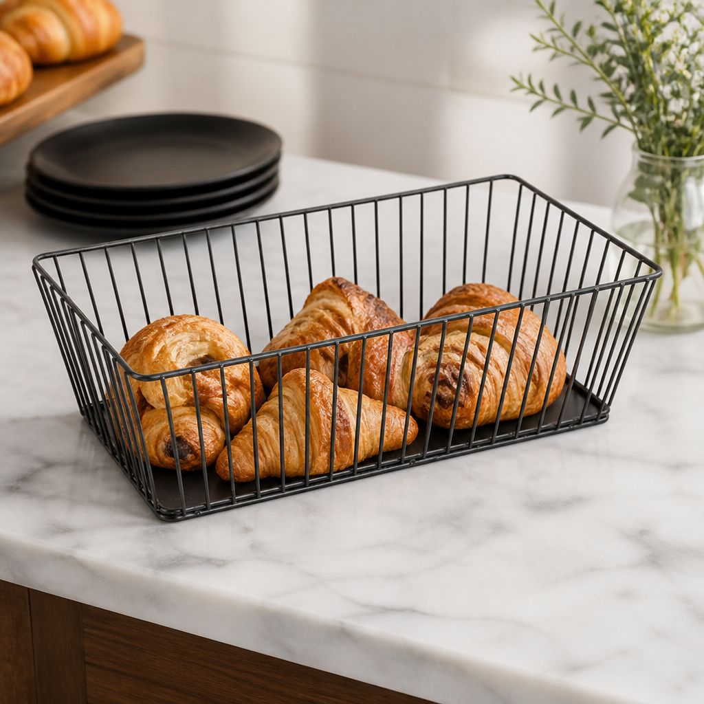 Commercial Wire Food Display Basket Rectangular 330x190x100mm