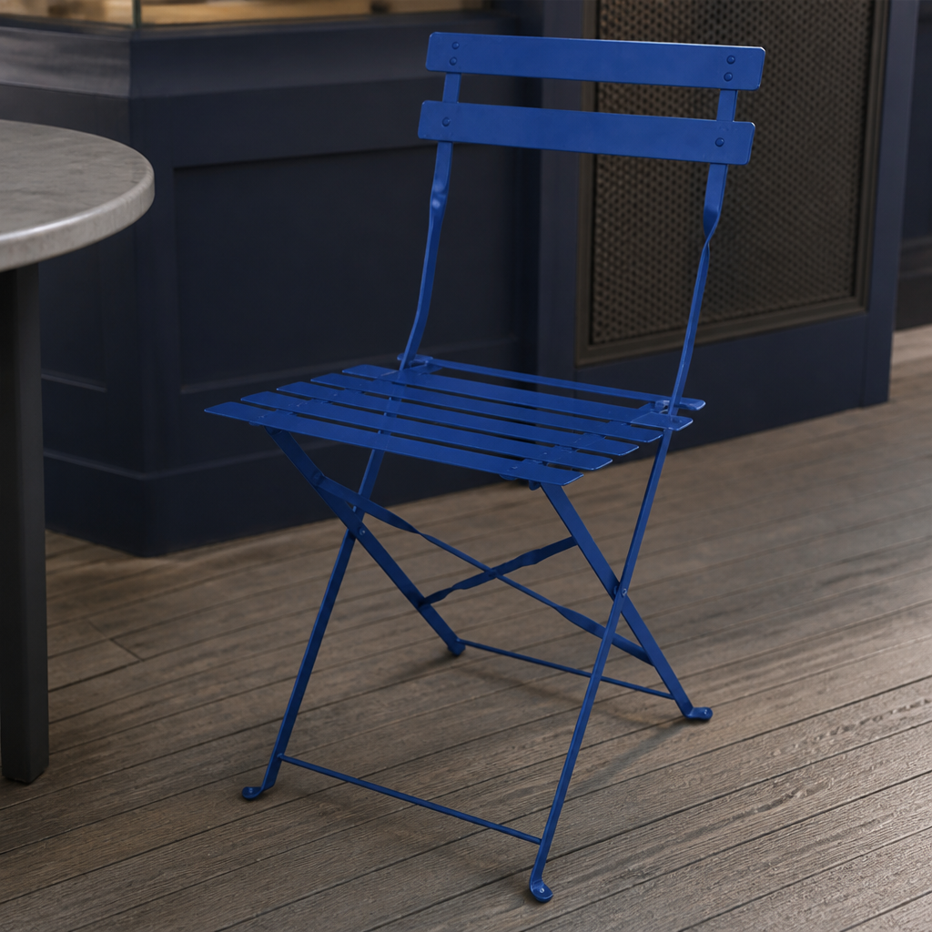 Commercial Outdoor Folding Chairs Dark Navy 2 Pack