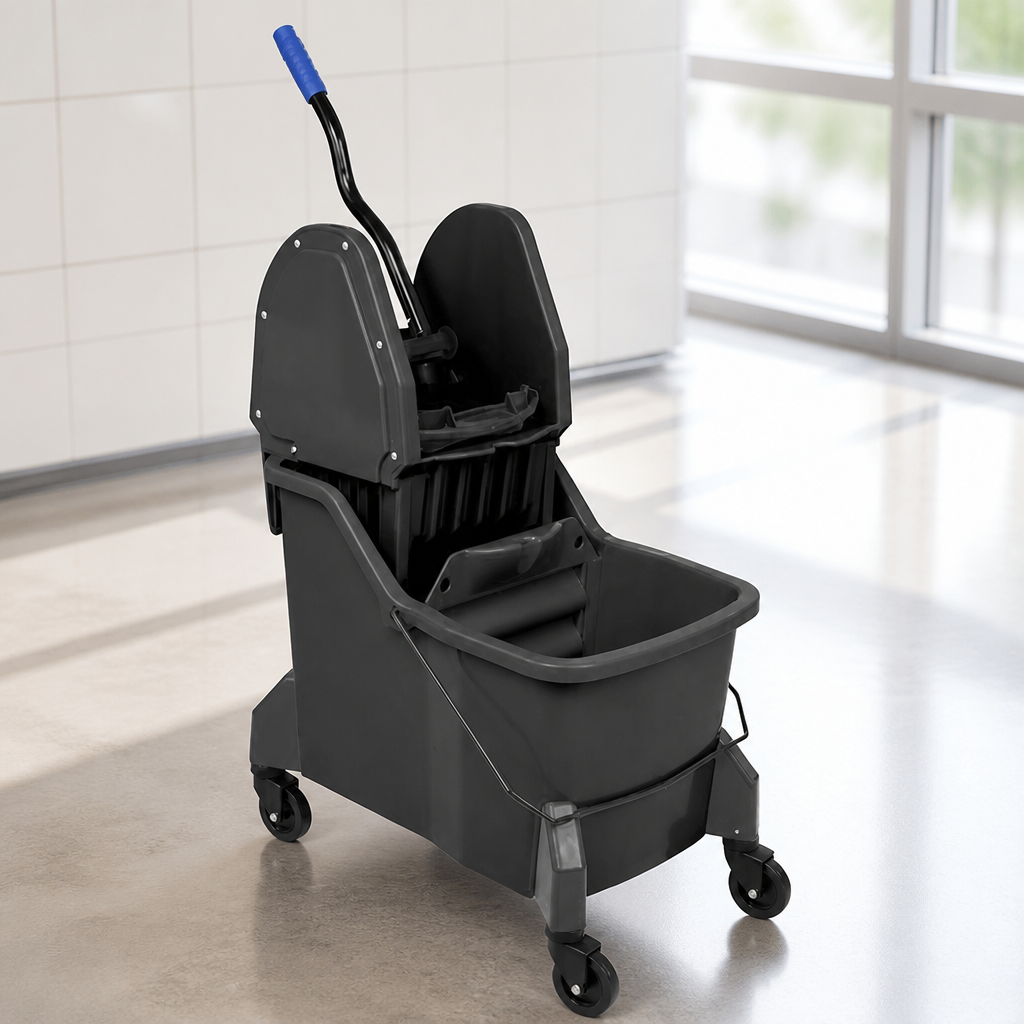 Commercial Two-Compartment Mop Bucket And Wringer 30Ltr Blue