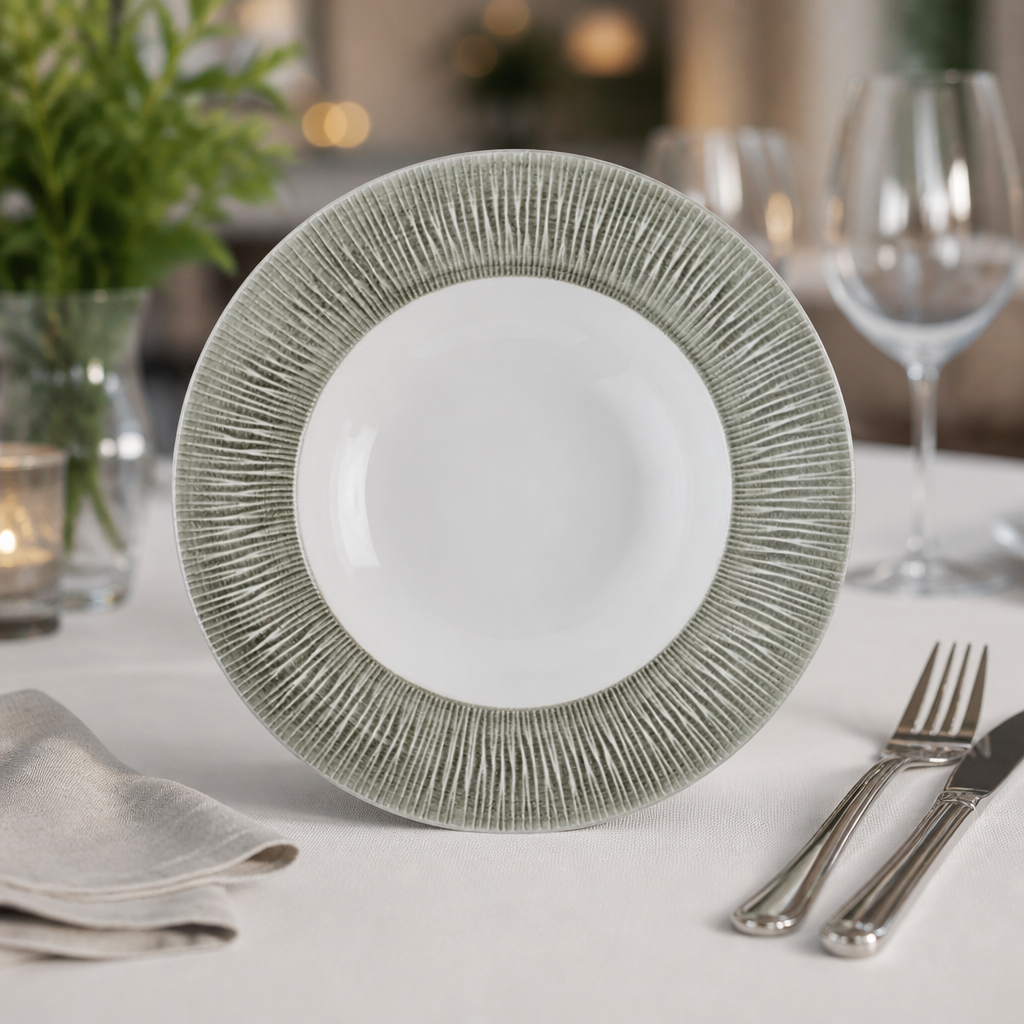 280mm Wide Rim Ceramic Bowls - Commercial Catering 12 Pack