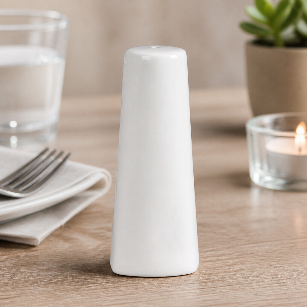 Commercial Porcelain Salt Shakers 100mm for Catering 6 Pack