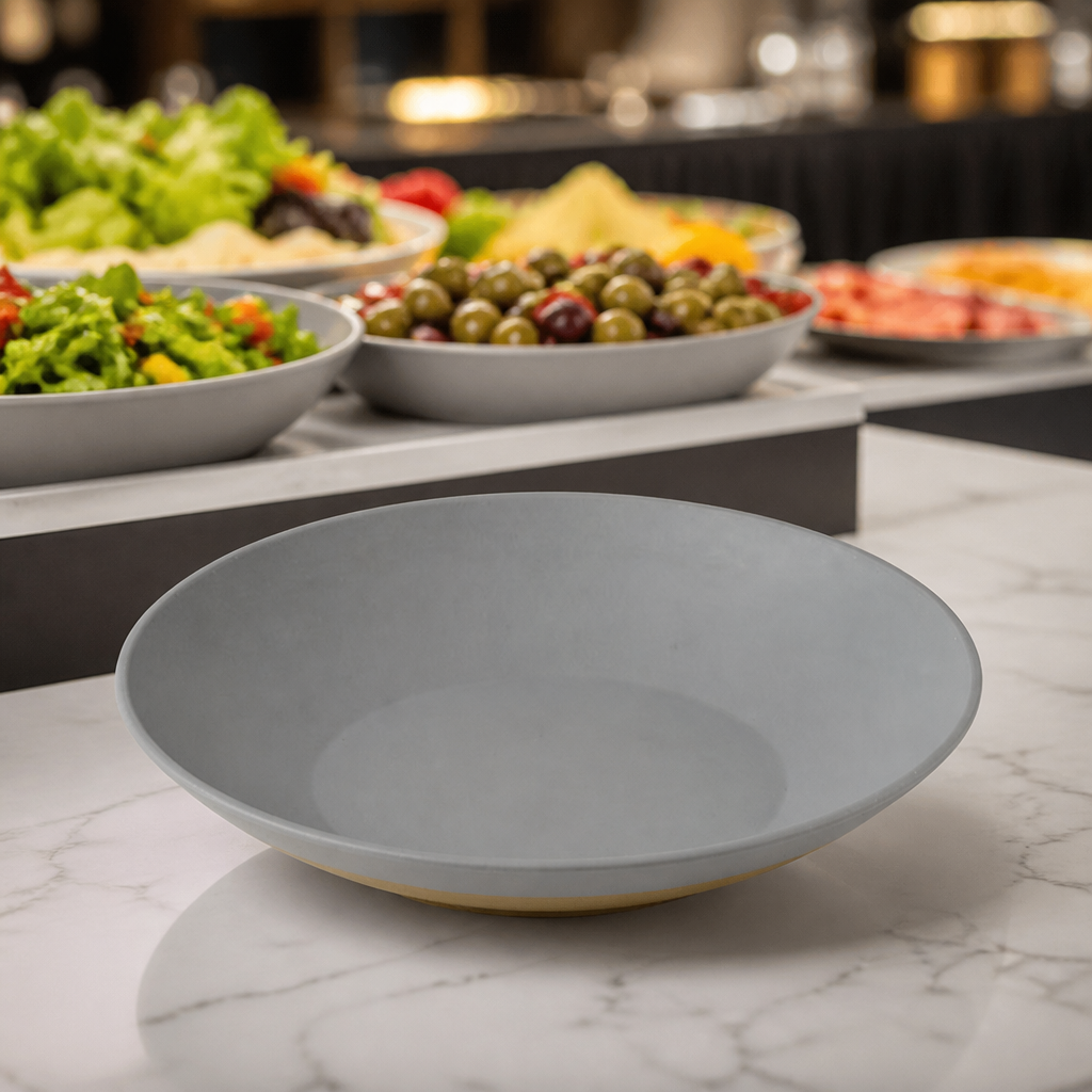 Commercial Melamine Serving Bowls 360mm 130oz 2 Pack