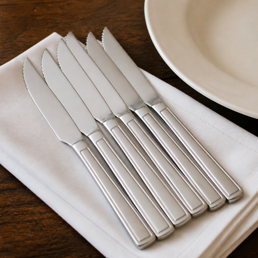 Set of 12 high polish stainless steel commercial steak knives