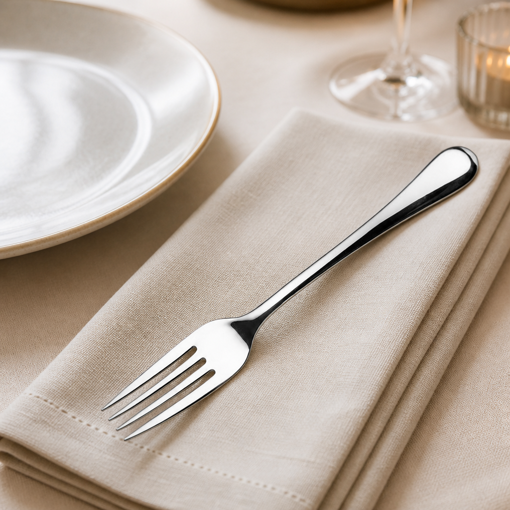 Pack of 12 stainless steel commercial dinner forks 203mm
