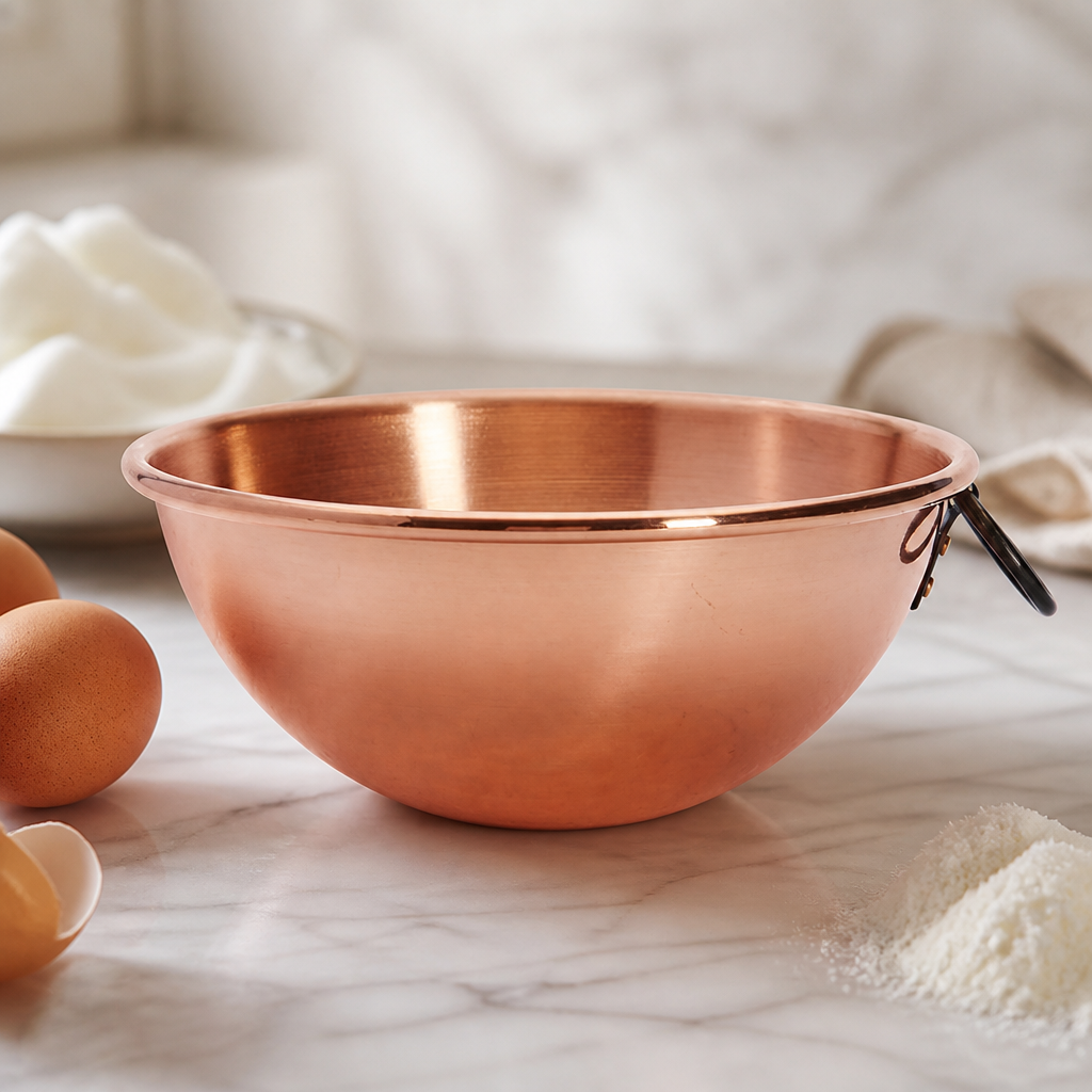 Commercial Copper Mixing Bowl 200mm with Cast Iron Handle