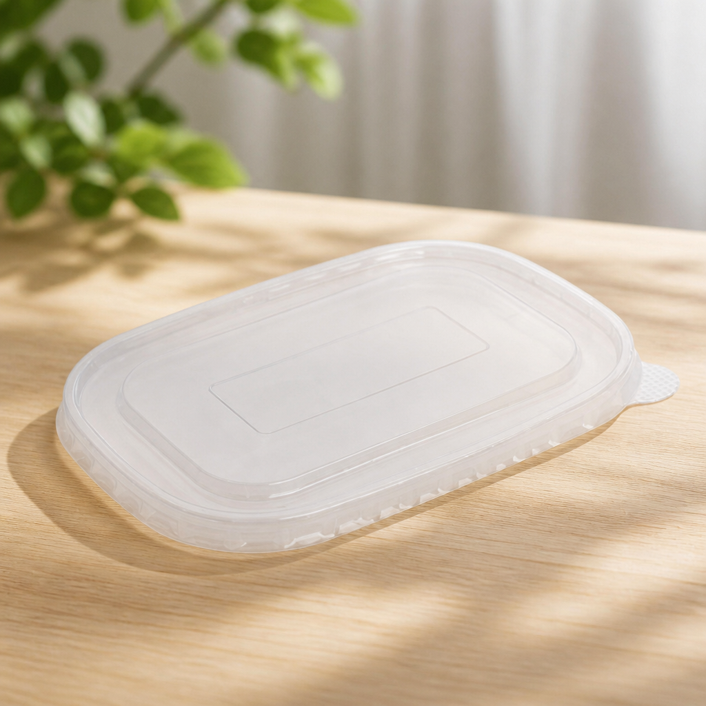 Clear PET Lids for Rectangular Takeaway Food Containers 300 Pack