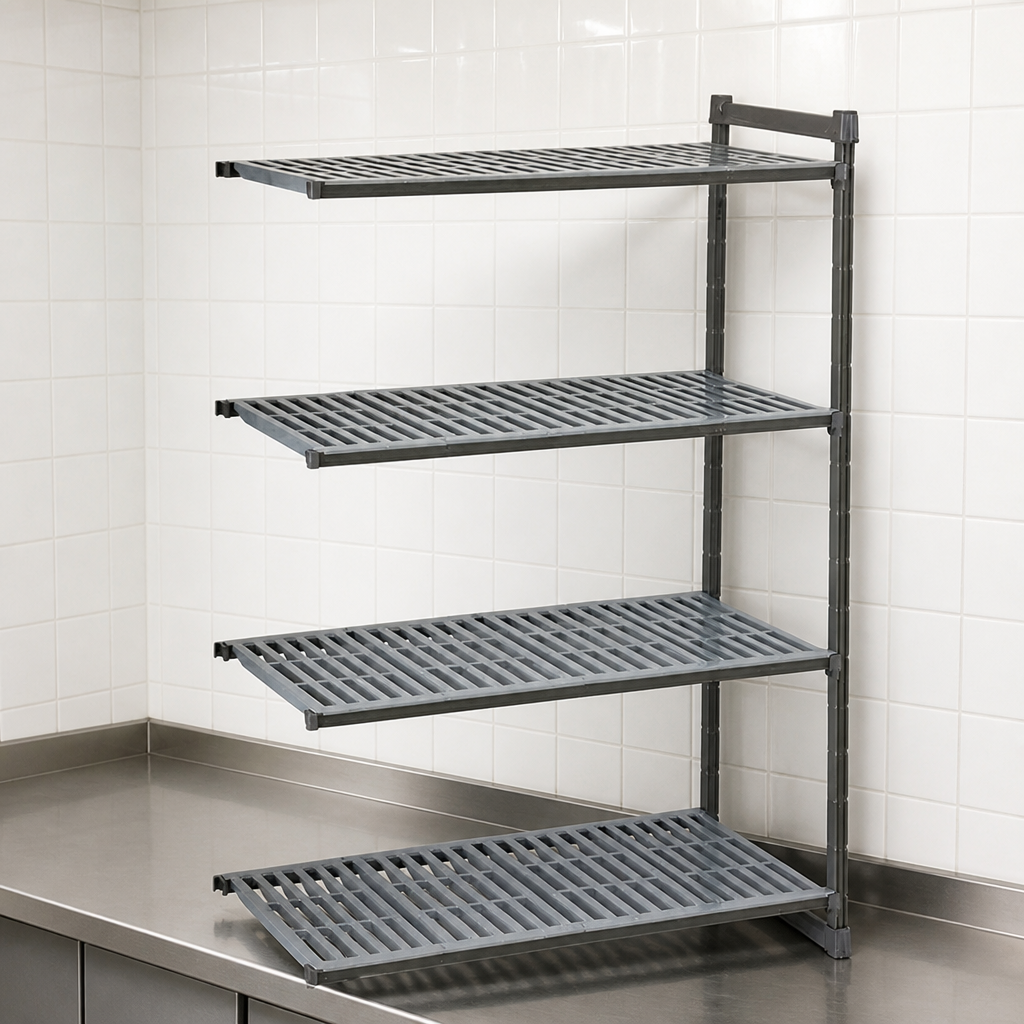 Commercial Cold Room Racking Add-On Unit with 4 Tier Vented Shelves