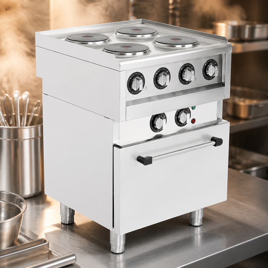 Commercial 4 Plate Electric Convection Oven Range 850mm
