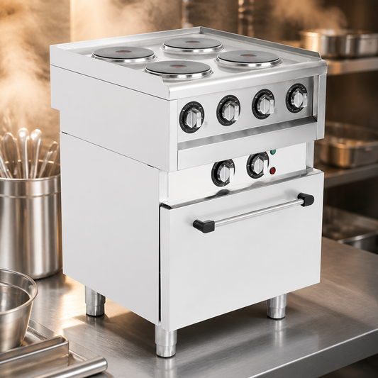 Commercial 4 Plate Electric Convection Oven Range 850mm