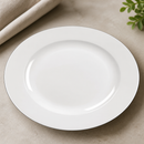Commercial Mono Plates 252mm White with Black Rim 12 Pack